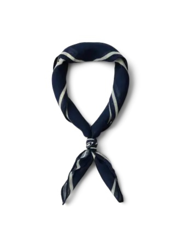 Ria Wool Scarf - Dark Sapphire Stripes - Image 2