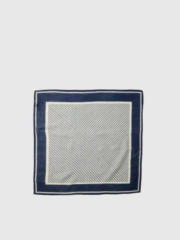 Ria Wool Scarf - Dark Sapphire Stripes - Image 4