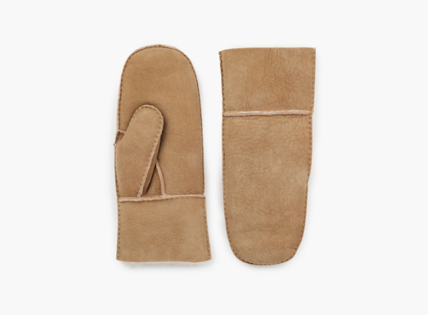 Ina Suede Shearling Votter - Cognac - Image 2