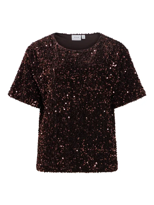 VIFAITH O-NECK S/S SEQUIN TOP/2 - Image 5