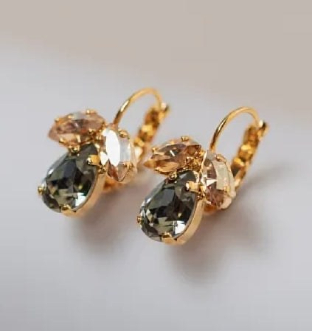 Petite Timo Earrings Gold - Black Golden Combo 