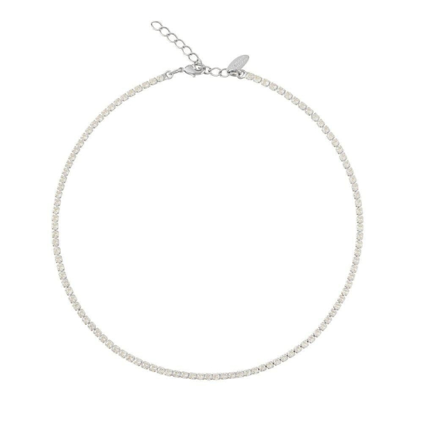 Mini Zara Necklace - Rhodium /Crystal