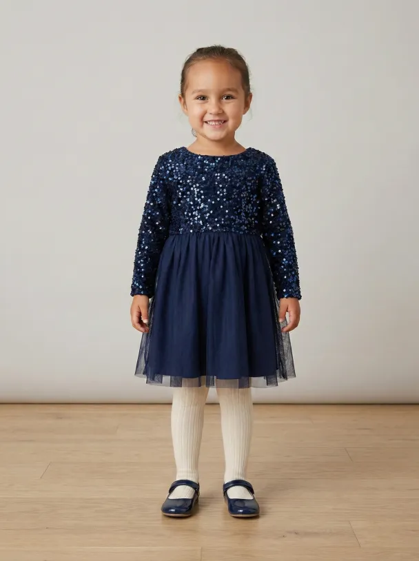 Lottie paljettkjole, blå - Image 1