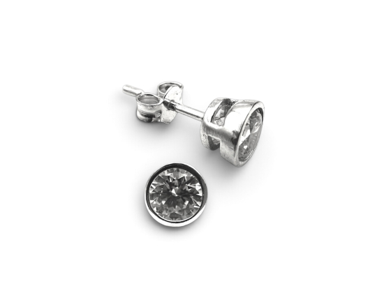 &Oslash;repynt m. cubic zirkonia, 6mm
