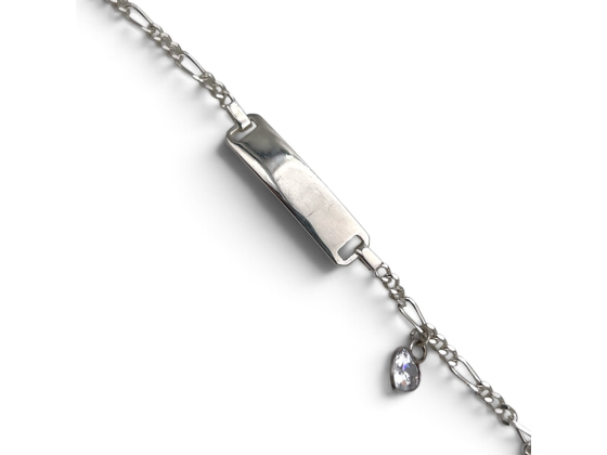Armb&aring;nd - ID plate m. blankt hjerte