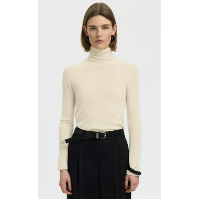 Wendy Wool Knit Roll Neck - Birch