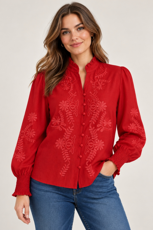M Jeans Vanessa Emb bluse - Image 1