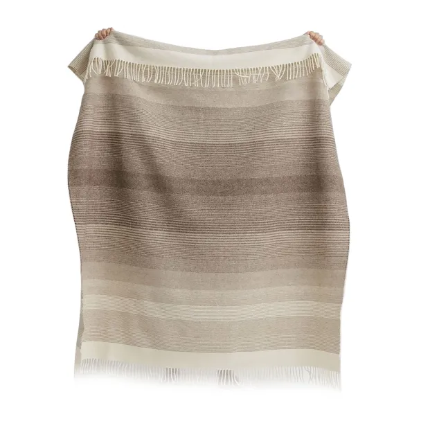 Mykt Pledd i Mongolsk Ull - Beige & Hvit - Image 2