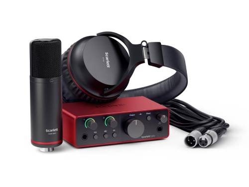 LYDKORT Focusrite Scarlett Solo STUDIO Gen4, inkl mikrofon og hodetelefon