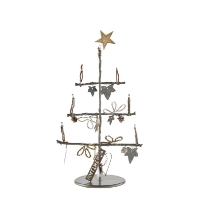 Juletre med Pynt - H 23 cm