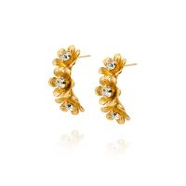 Juni Loop Earrings - Gold/Crystal