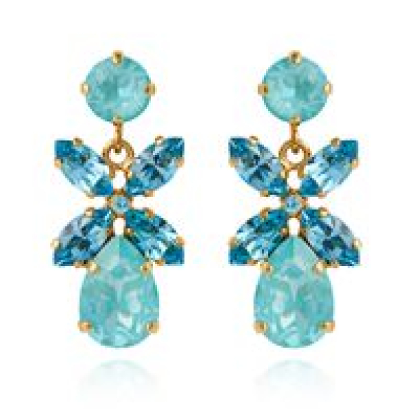 Mini Dione Earrings - Gold/Paradise Blue Combo