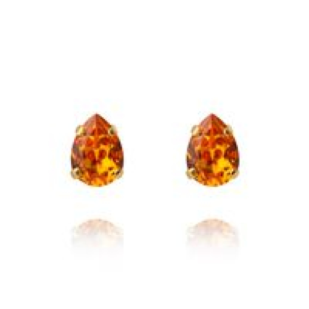 Amelia Stud Earrings - Gold/Dark Orange