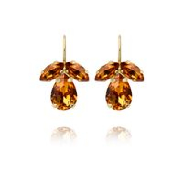 Petite Timo Earrings - Gold/Dark Orange