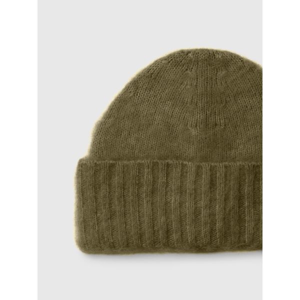 Lulu Brushed Knit Beanie Green
