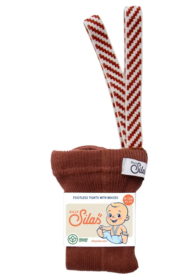 Footless Tights - Cinnamon Christmas Patterned - Image 1