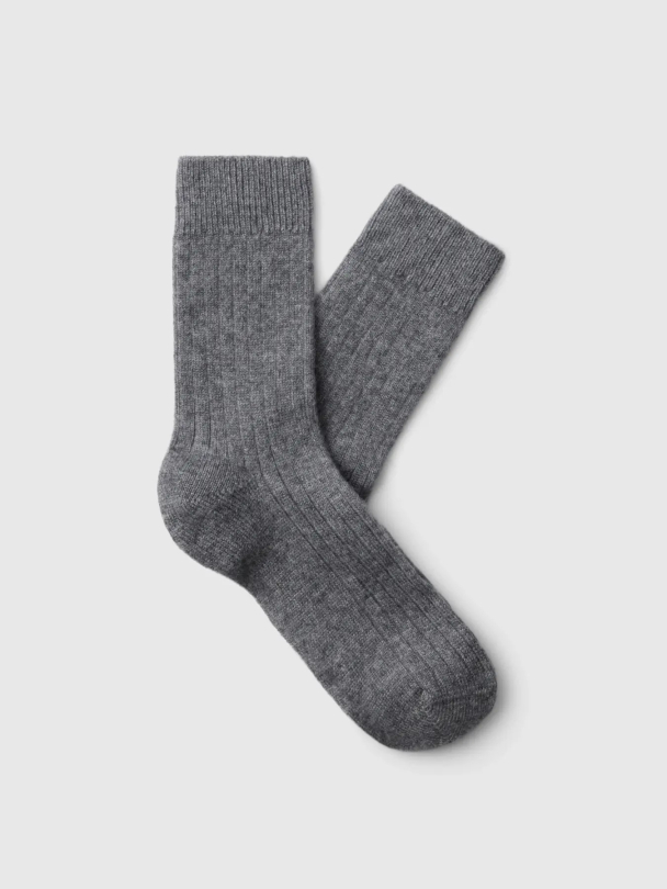 SLWLEA Cashmere Blend Sock - Medium Grey Melange - Image 1