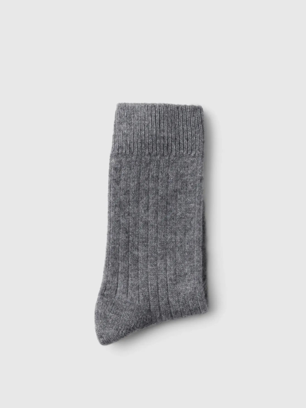 SLWLEA Cashmere Blend Sock - Medium Grey Melange - Image 3