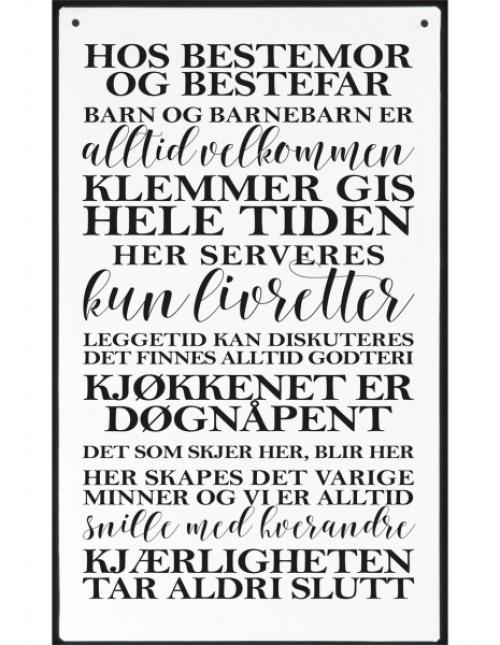 Barnebarnregler m/tekst hvit