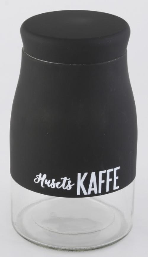 Krukke Husets Kaffe sort 11.5x19.5cm