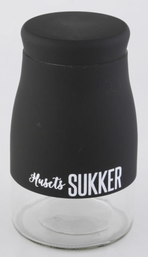 Krukke Husets Sukker sort 11.5x19.5cm