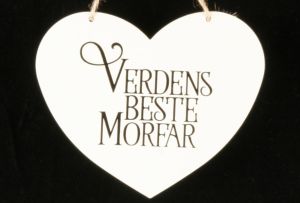 HJERTESKILT VERDENS BESTE MORFAR