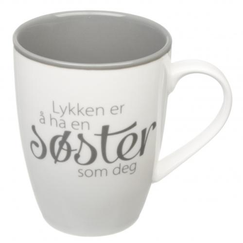 Krus Lykken...søster hvit m/grå tekst
